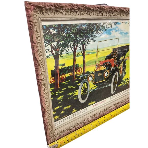 Antique Frame With Print Model T Paul Maxwell - Picture 3 of 11